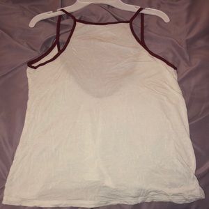Tank top from Charlotte Russe, white with a maroon trim.